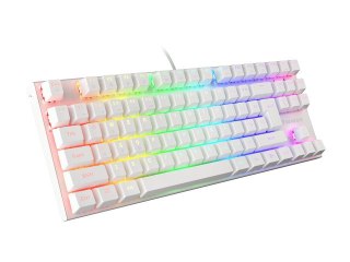 KLAWIATURA DLA GRACZY GENESIS THOR 303 TKL WHITE US PODŚWIETLENIE RGB MECHANICZNA BROWN SWITCH