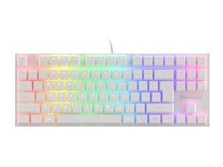 KLAWIATURA DLA GRACZY GENESIS THOR 303 TKL WHITE US PODŚWIETLENIE RGB MECHANICZNA BROWN SWITCH