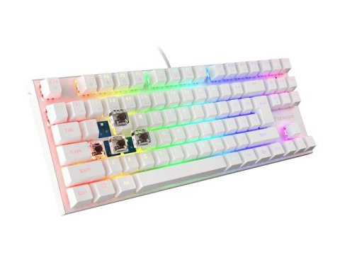 KLAWIATURA DLA GRACZY GENESIS THOR 303 TKL WHITE US PODŚWIETLENIE RGB MECHANICZNA BROWN SWITCH KLAWIATURA DLA GRACZY GENESIS THOR 303 TKL WHITE US PODŚWIETLENIE RGB MECHANICZNA BROWN SWITCH