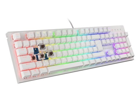 KLAWIATURA DLA GRACZY GENESIS THOR 303 WHITE US PODŚWIETLENIE RGB MECHANICZNA BROWN SWITCH