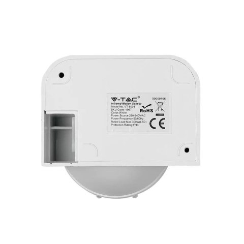 Czujnik Ruchu 180st Podczerwień Biały V-TAC VT-8003 Czujnik Ruchu 180st Podczerwień Biały V-TAC VT-8003