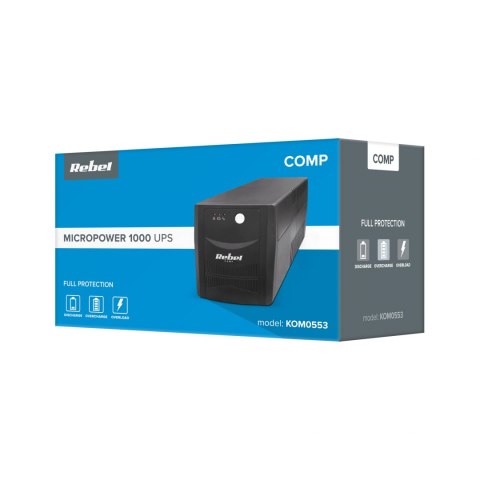 Zasilacz awaryjny UPS REBEL model Micropower 1000 ( offline, 1000VA / 600W , 230 V , 50Hz )