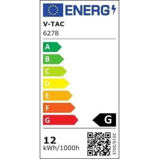 Panel LED V-TAC 12W LED Szkło Kwadrat VT-1202G 4000K 840lm