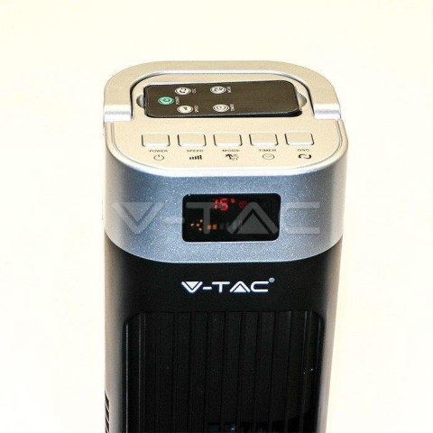 Wentylator Wieżowy V-TAC z wyświetlaczem temperatury i pilotem 55W 120cm Czarny VT-5546