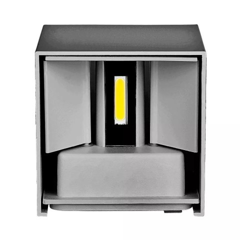 Oprawa Ścienna V-TAC 12W LED Góra Dół Regulowana Chip BRIDGELUX Szary Kwadrat IP65 VT-759-12 4000K 1100lm