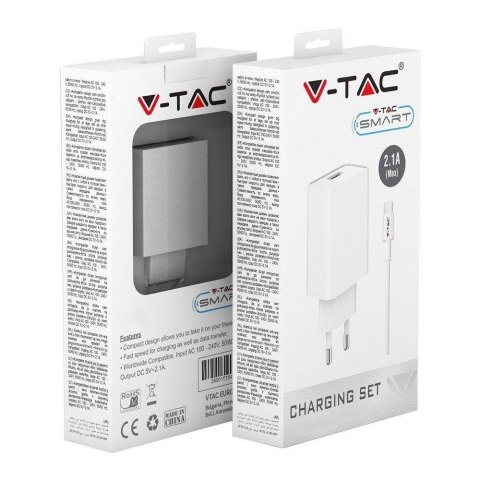 Ładowarka V-TAC USB Type C z Przewodem Biała VT-5372-W Ładowarka V-TAC USB Type C z Przewodem Biała VT-5372-W