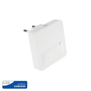 Lampka Nocna do Gniazdka LED V-TAC SAMSUNG CHIP Kwadrat VT-86 3000K 10lm