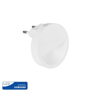 Lampka Nocna do Gniazdka LED V-TAC SAMSUNG CHIP Okrągła VT-86 3000K 10lm