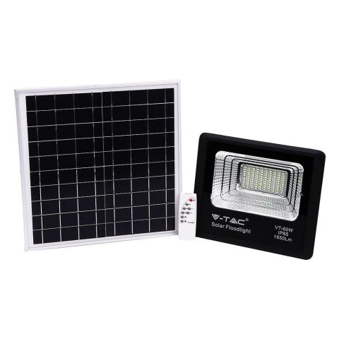 Projektor LED Solarny V-TAC 20W Czarny IP65, Pilot, Timer VT-60W 6000K 1650lm Projektor LED Solarny V-TAC 20W Czarny IP65, Pilot, Timer VT-60W 6000K 1650lm