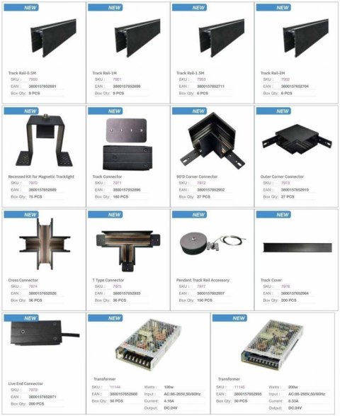 Szyna 100cm Szynosystem Magnetyczny 24V V-TAC Czarna V-TAC Szyna 100cm Szynosystem Magnetyczny 24V V-TAC Czarna V-TAC
