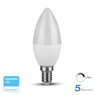 Żarówka LED V-TAC SAMSUNG CHIP 5.5W E14 Świeczka Ściemnialna VT-293D 3000K 470lm 5 Lat Gwarancji