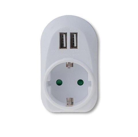 Adapter do gniazda 2x USB 2,1A V-TAC Biały VT-1044 Adapter do gniazda 2x USB 2,1A V-TAC Biały VT-1044