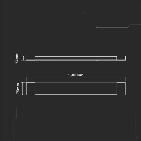 Oprawa V-TAC 50W LED Liniowa Natynkowa SAMSUNG CHIP 150cm 120Lm/W VT-8-50 6500K 6000lm 5 Lat Gwarancji