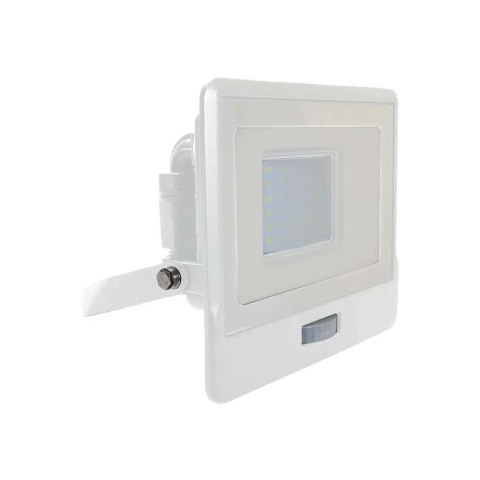 Projektor LED V-TAC 30W SAMSUNG CHIP Czujnik Ruchu Biały Z MUFĄ VT-138S 4000K 2340lm 5 Lat Gwarancji
