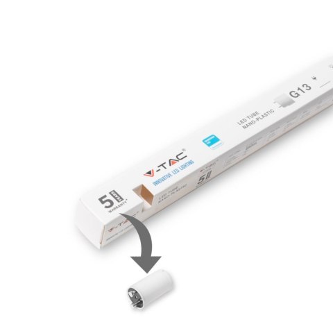 Tuba Świetlówka LED T8 V-TAC SAMSUNG CHIP 120cm 16.5W G13 Nano Plastic VT-122 6500K 1850lm 5 Lat Gwarancji