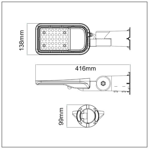 Oprawa Uliczna LED V-TAC SAMSUNG CHIP z regulacją 30W 120Lm/W VT-39ST 4000K 3000lm 5 Lat Gwarancji