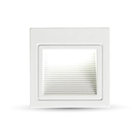 Oprawa Schodowa LED V-TAC 3W LED Kwadrat Biała 230V VT-1143 4000K 100lm Oprawa Schodowa LED V-TAC 3W LED Kwadrat Biała 230V VT-1143 4000K 100lm