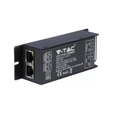 Sterownik Taśm LED Jednokolorowy Radiowy 12V/24V 300W/600W 25A RJ45 V-TAC VT-2414