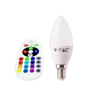 Żarówka LED V-TAC 3.5W E14 Świeczka Pilot VT-2214 4000K+RGB 320lm