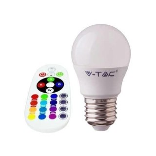 Żarówka LED V-TAC 3.5W E27 Kulka G45 Pilot VT-2224 3000K+RGB 320lm