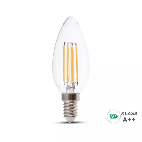 Żarówka LED V-TAC 6W Filament E14 Świeczka VT-2327 4000K 800lm