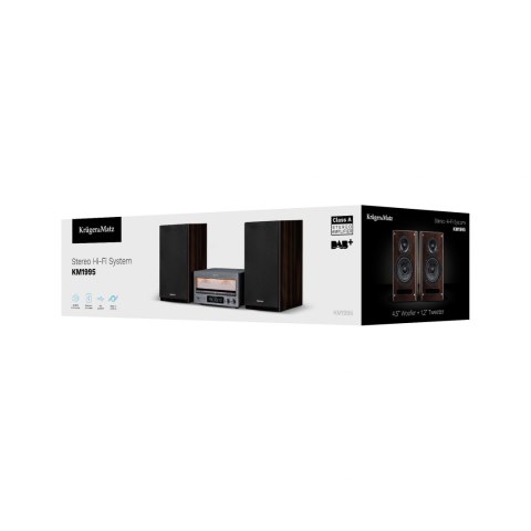 Wieża HiFi Kruger&Matz KM1995 (Wzmacniacz klasy A, CD, USB, Bluetooth, radio cyfrowe DAB+, FM)