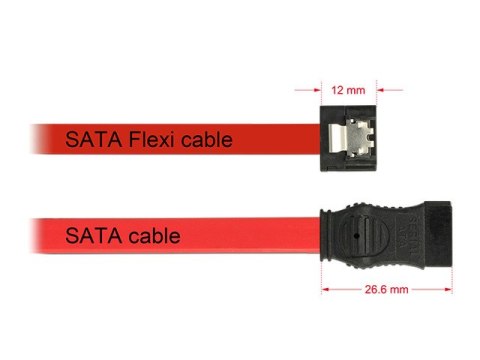 KABEL SATA DATA III (6GB/S) F/F 30CM Z ZATRZASKAMI METALOWYMI FLEXI CZERWONY DELOCK KABEL SATA DATA III (6GB/S) F/F 30CM Z ZATRZASKAMI METALOWYMI FLEXI CZERWONY DELOCK
