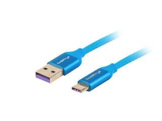 KABEL USB-C(M)->USB-A(M) 2.0 1M NIEBIESKI PREMIUM 5A LANBERG