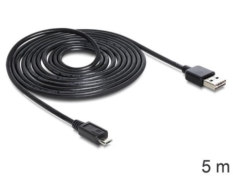 KABEL USB MICRO(M)->USB-A(M) 2.0 5M EASY-USB CZARNY DELOCK KABEL USB MICRO(M)->USB-A(M) 2.0 5M EASY-USB CZARNY DELOCK