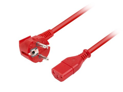 KABEL ZASILAJĄCY CEE 7/7->IEC 320 C13 1.8M VDE CZERWONY ARMAC