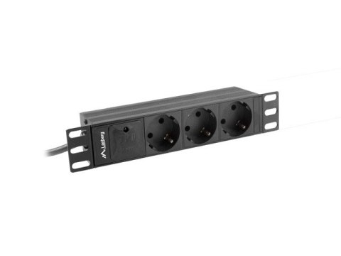 LISTWA ZASILAJĄCA RACK PDU 10" LANBERG 1U 16A 2M 3X SCHUKO CZARNA LISTWA ZASILAJĄCA RACK PDU 10" LANBERG 1U 16A 2M 3X SCHUKO CZARNA