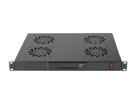 PANEL WENTYLACYJNY LCD POZIOMY 1U Z TERMOSTATEM DO SZAF 19" 4 WENTYLATORY 230V CZARNY LANBERG PANEL WENTYLACYJNY LCD POZIOMY 1U Z TERMOSTATEM DO SZAF 19" 4 WENTYLATORY 230V CZARNY LANBERG
