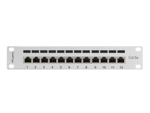 PATCH PANEL 12 PORT 1U 10" EKRANOWANY KAT.5E SZARY LANBERG PATCH PANEL 12 PORT 1U 10" EKRANOWANY KAT.5E SZARY LANBERG