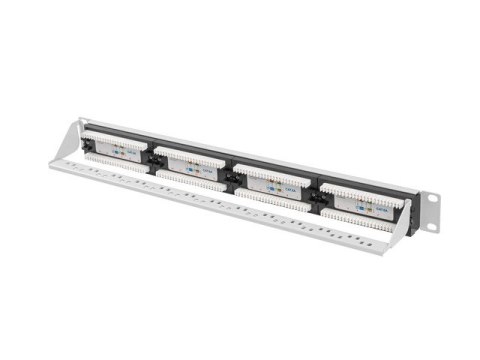 PATCH PANEL 24 PORT 1U 19" KAT.6A SZARY LANBERG PATCH PANEL 24 PORT 1U 19" KAT.6A SZARY LANBERG