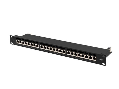 PATCH PANEL 24 PORT 1U 19" KAT.7 EKRANOWANY CZARNY LANBERG PATCH PANEL 24 PORT 1U 19" KAT.7 EKRANOWANY CZARNY LANBERG