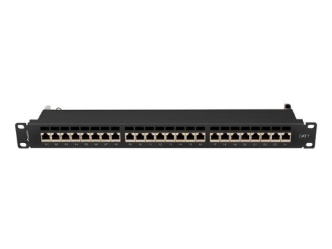 PATCH PANEL 24 PORT 1U 19" KAT.7 EKRANOWANY CZARNY LANBERG PATCH PANEL 24 PORT 1U 19" KAT.7 EKRANOWANY CZARNY LANBERG