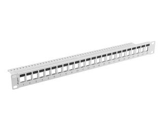 PATCH PANEL PUSTY 24 PORT 1U 19" DO MODUŁÓW KEYSTONE SZARY LANBERG