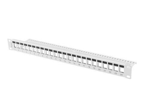 PATCH PANEL PUSTY 24 PORT 1U 19" DO MODUŁÓW KEYSTONE SZARY LANBERG PATCH PANEL PUSTY 24 PORT 1U 19" DO MODUŁÓW KEYSTONE SZARY LANBERG
