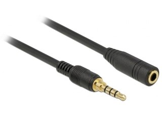 PRZEDŁUŻACZ AUDIO MINIJACK 3.5MM M/F 4 PIN 0.5M CZARNY DELOCK