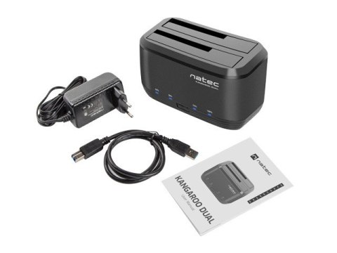 STACJA DOKUJĄCA HDD NATEC KANGAROO DUAL 2.5"/3.5" USB 3.0 + ZASILACZ