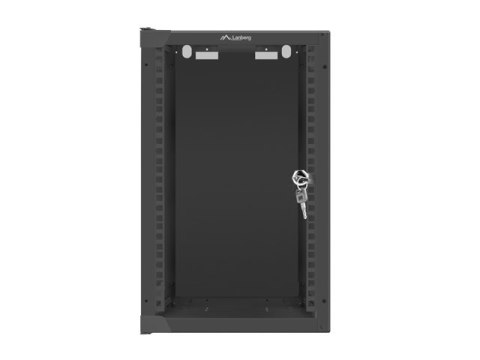 SZAFA INSTALACYJNA RACK WISZĄCA 10" 9U 280X310 CZARNA DRZWI SZKLANE LANBERG (FLAT PACK)