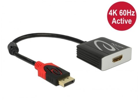 ADAPTER DISPLAYPORT(M) 1.4->HDMI(F) NA KABLU 20CM 4K 60HZ AKTYWNY HDR CZARNY DELOCK ADAPTER DISPLAYPORT(M) 1.4->HDMI(F) NA KABLU 20CM 4K 60HZ AKTYWNY HDR CZARNY DELOCK