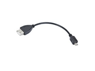 KABEL USB MICRO(M)->USB-A(F) 2.0 0.15M OTG CZARNY LANBERG-OEM