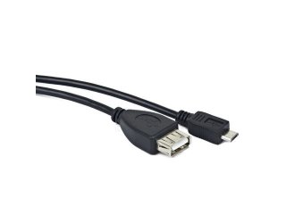 KABEL USB MICRO(M)->USB-A(F) 2.0 0.15M OTG CZARNY LANBERG-OEM