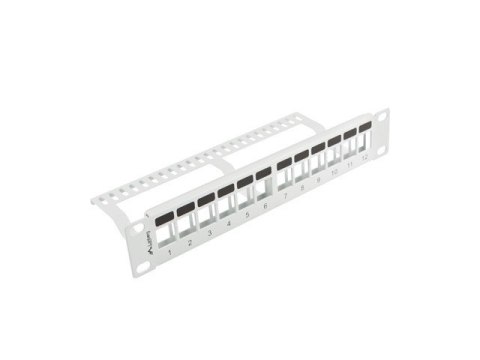 PATCH PANEL PUSTY 12 PORT 1U 10" Z ORGANIZEREM DO MODUŁÓW KEYSTONE SZARY LANBERG PATCH PANEL PUSTY 12 PORT 1U 10" Z ORGANIZEREM DO MODUŁÓW KEYSTONE SZARY LANBERG
