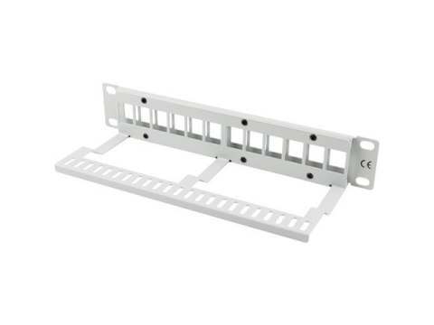 PATCH PANEL PUSTY 12 PORT 1U 10" Z ORGANIZEREM DO MODUŁÓW KEYSTONE SZARY LANBERG PATCH PANEL PUSTY 12 PORT 1U 10" Z ORGANIZEREM DO MODUŁÓW KEYSTONE SZARY LANBERG