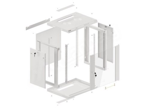 SZAFA INSTALACYJNA RACK WISZĄCA 19" 12U 600X450 SZARA LANBERG (FLAT PACK) V2