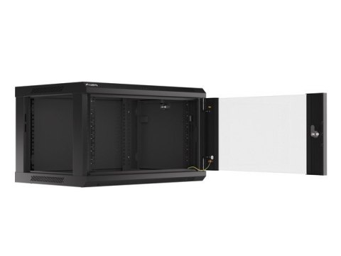SZAFA INSTALACYJNA RACK WISZĄCA 19" 6U 600X450 CZARNA LANBERG (FLAT PACK) V2