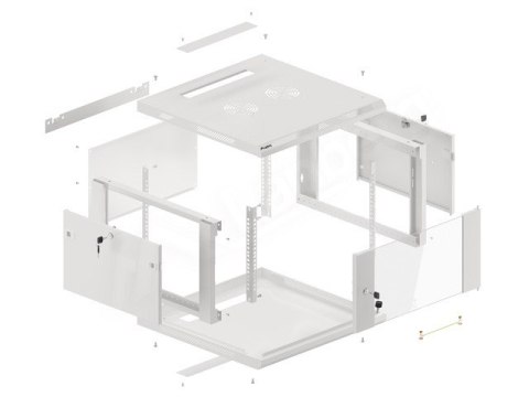 SZAFA INSTALACYJNA RACK WISZĄCA 19" 6U 600X600 SZARA LANBERG (FLAT PACK) V2