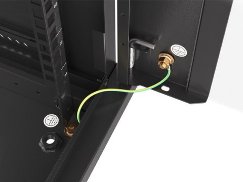 SZAFA INSTALACYJNA RACK WISZĄCA 19" 9U 600X450 CZARNA LANBERG (FLAT PACK) V2